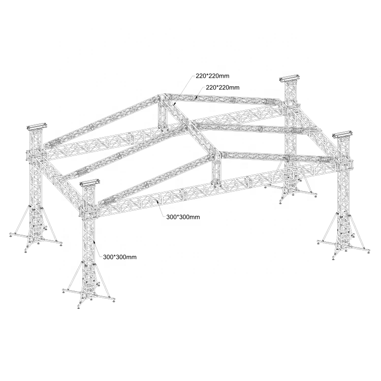 Premium Aluminum Concert Stage System with Roof Speaker Truss