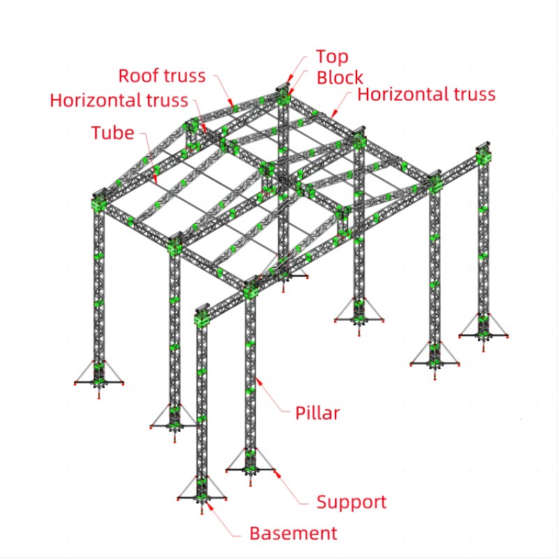 Aluminum Outdoor Truss Design Stand Truss 12x10x8m