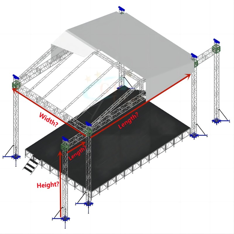 Aluminum lighting roof truss