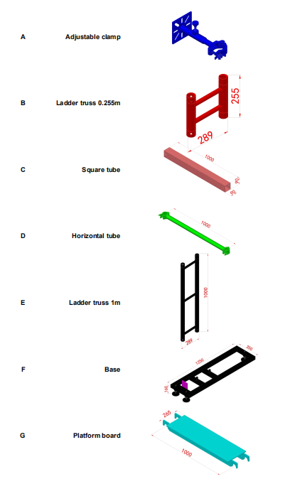 led stack truss parts