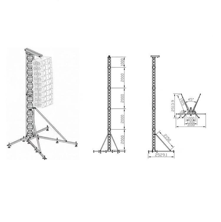 line array tower truss